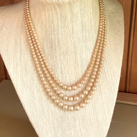 Trifari Jewelry Vintage Trifari Three Strand Pearls Poshmark